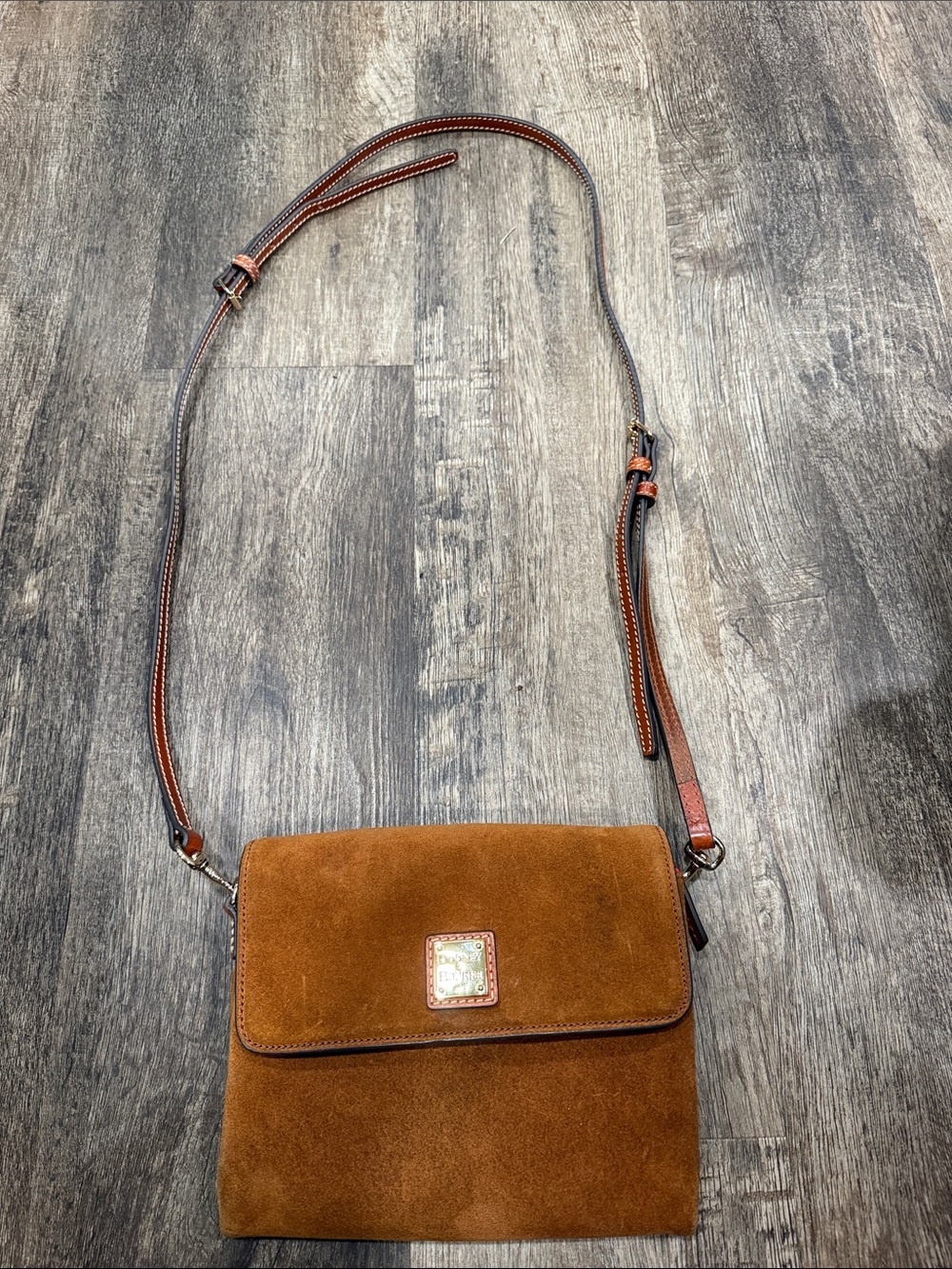 Dooney & Bourke Brown Suede Crossbody Bag